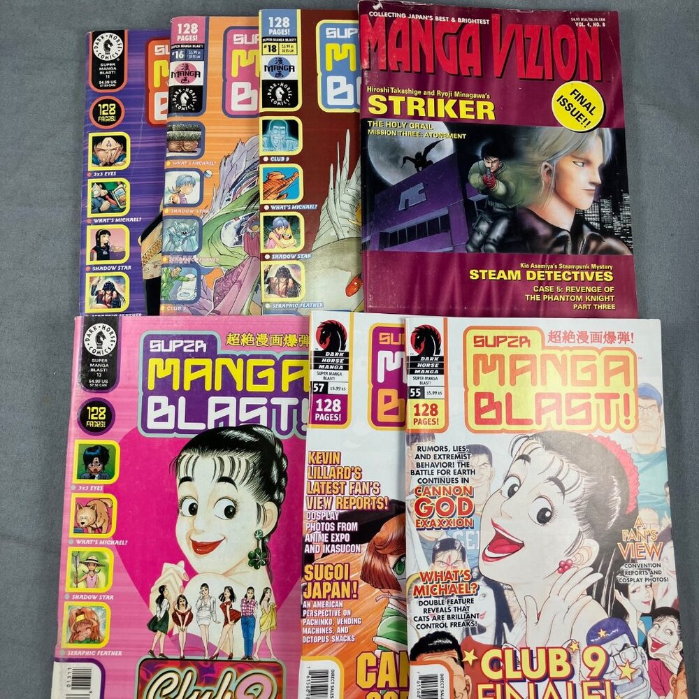 1 Manga Vizion (1998) & 6 issues Super Manga Blast (2001) Anime Magazines